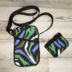 DVF x Target Disco Zebra Utility Crossbody Bag Pouch Set Green Black Blue White